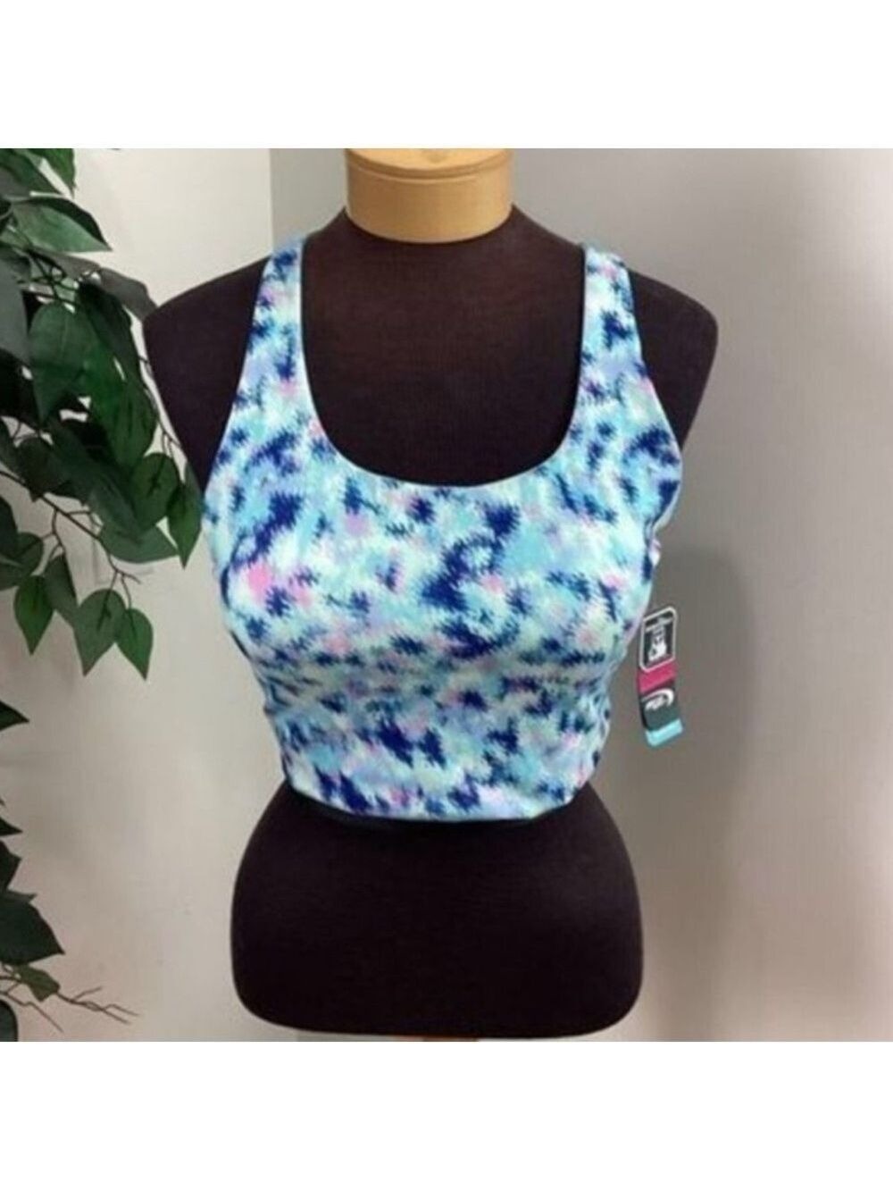 MTA Sport Medium Tie-Dye Strappy Back Sports Bra NWT